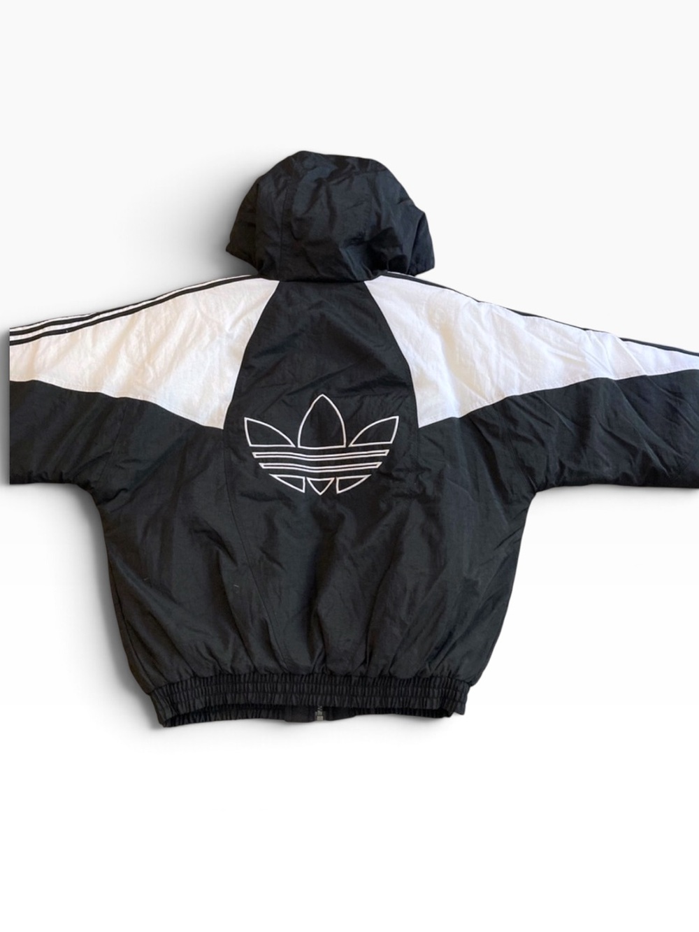 RARE VINTAGE Adidas 90s oversized Jacket womens S M Trefoil Firebird black white